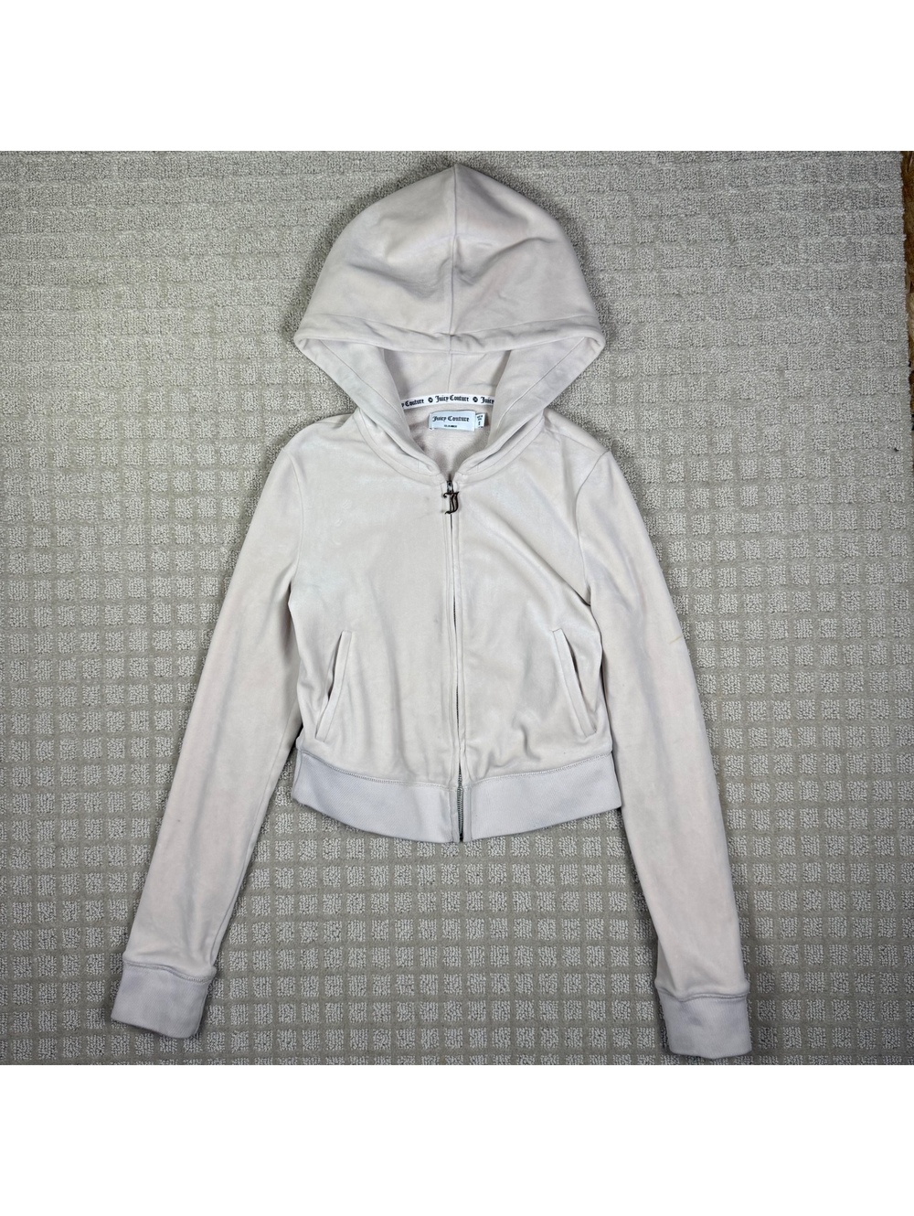 Juicy Couture Velour Rhinestone Zip Hoodie XS